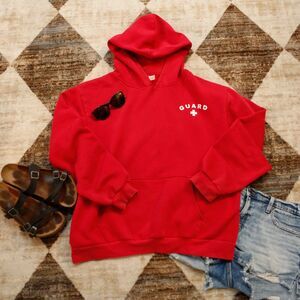GUARD Lifeguard Hoodie Mens XL Red Graphic Pullover
